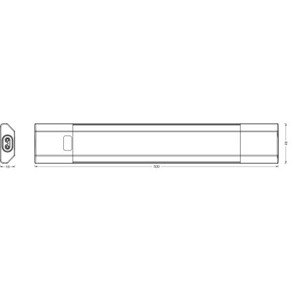 Osram - LED dimmelhető pult alatti lámpa mozgásérzékelővel LINEAR EDGE LED/8W/230V 3000/4000/6500K 50 cm fehér