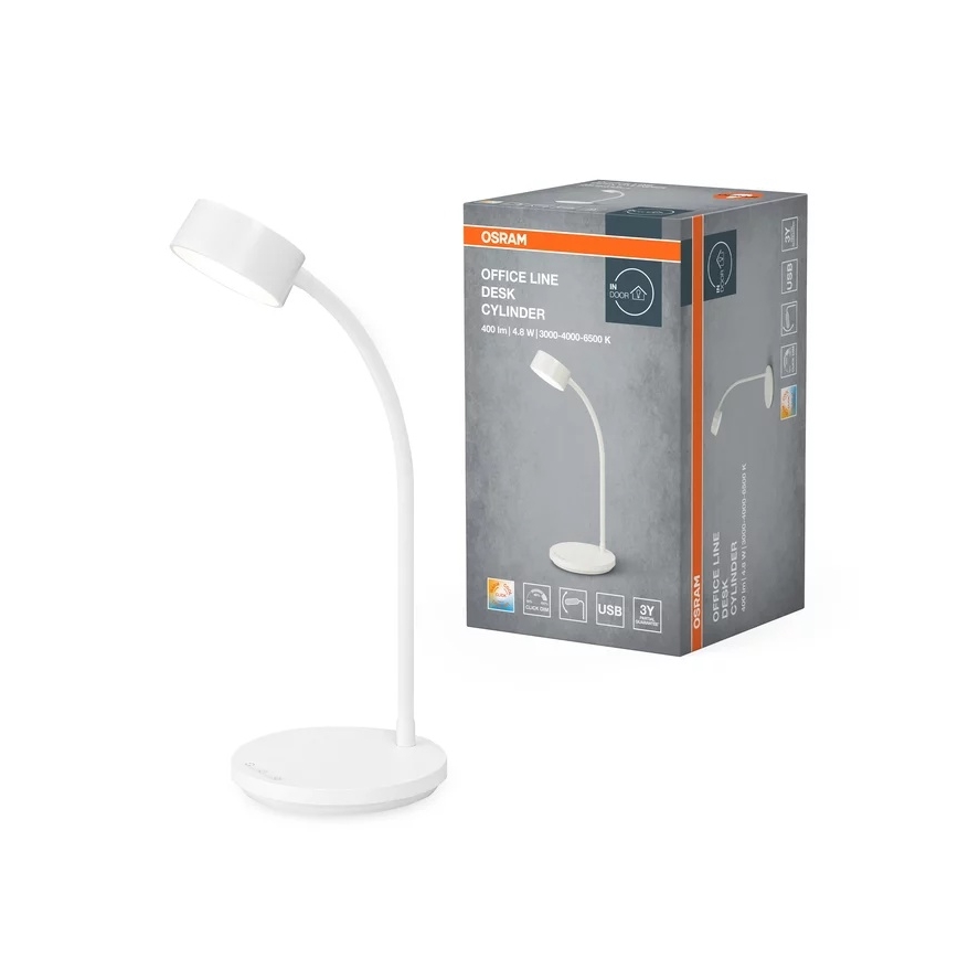 Osram - Fényerőszabályozható LED asztali lámpa OFFICE LINE LED/4,8W/230V 3000/4000/6500K fehér