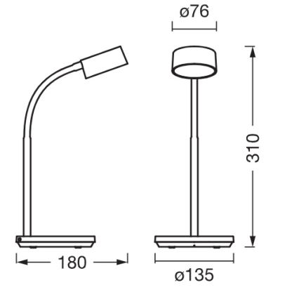 Osram - Fényerőszabályozható LED asztali lámpa OFFICE LINE LED/4,8W/230V 3000/4000/6500K fehér