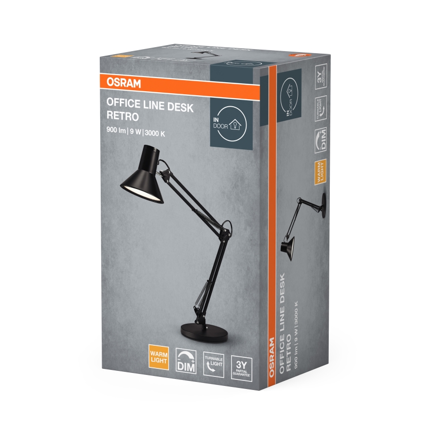 Osram - LED dimmelhető asztali lámpa OFFICE LINE LED/9W/230V 3000K fekete