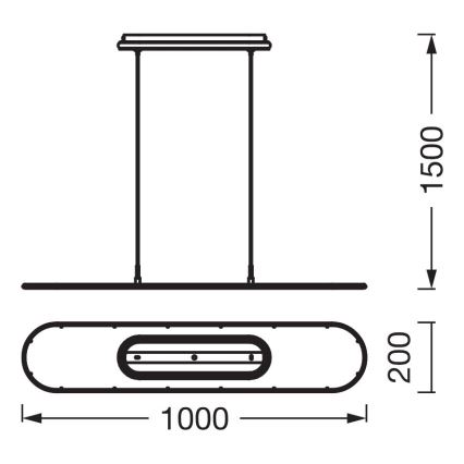 Osram - LED fényerőszabályozható kábeles függeszték OFFICE LINE LED/57W/230V 4000K 100 cm CRI 90 fehér
