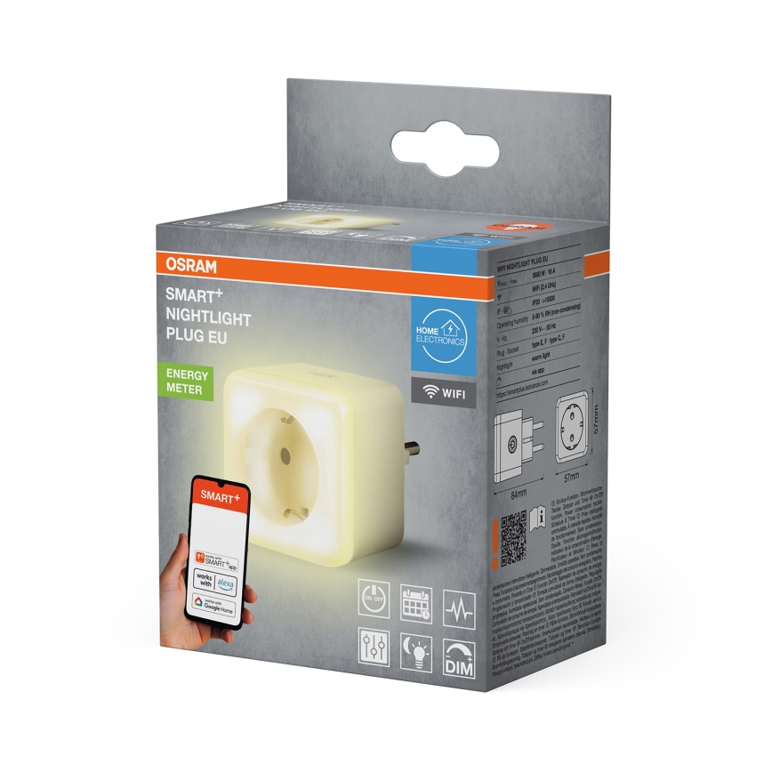Osram - LED dimmelhető dugalj világítással SCHUKO SMART+ NIGHTLIGHT 3680W/230V Wi-Fi