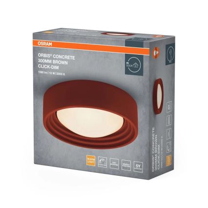 Osram - LED dimmelhető mennyezeti lámpatest ORBIS CONCRETE LED/13W/230V átm. 30 cm barna/beton