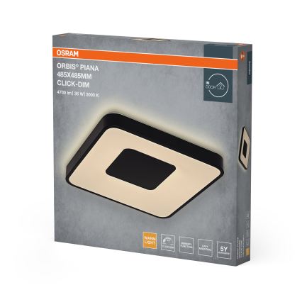 Osram - LED Dimmelhető mennyezeti lámpa ORBIS PIANA LED/36W/230V 48,5x48,5 cm fekete