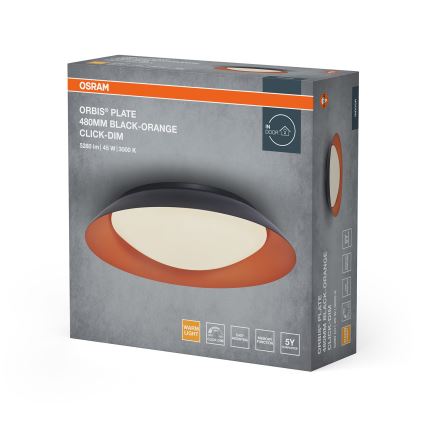 Osram - fényerőszabályozható LED mennyezeti lámpatest ORBIS PLATE LED/45W/230V átm. 48 cm narancssárga/fekete