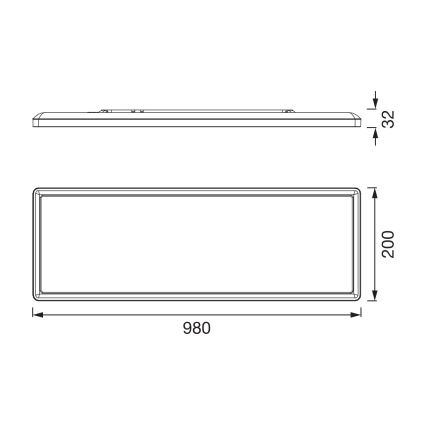 Osram - LED dimmelhető fürdőszobai mennyezeti lámpatest PLANON EASYFIX LED/30W/230V 2600-6000K 20x98 cm IP54 fehér + távirányító