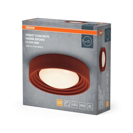 Osram - Dimmelhető LED mennyezeti lámpatest ORBIS CONCRETE LED/18W/230V átmérő 40 cm barna/beton