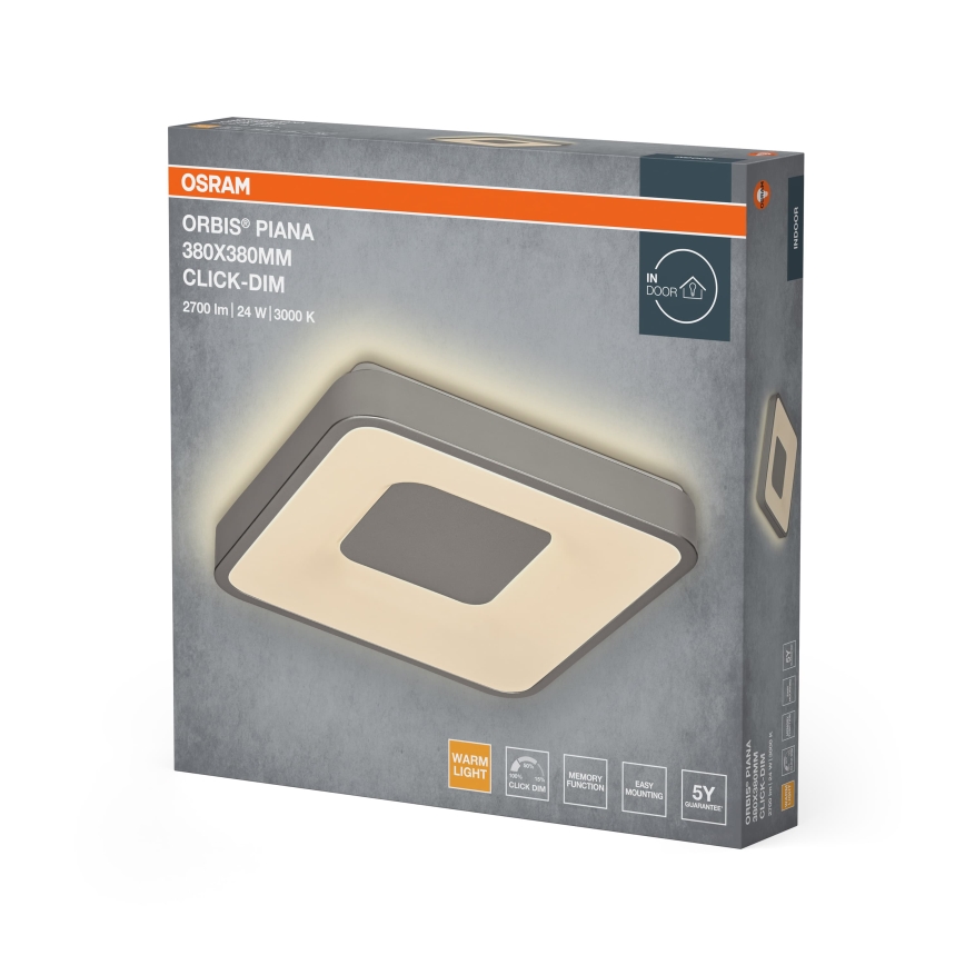 Osram - LED Fényerőszabályozható mennyezeti lámpa ORBIS PIANA LED/24W/230V 38x38 cm ezüstszínű