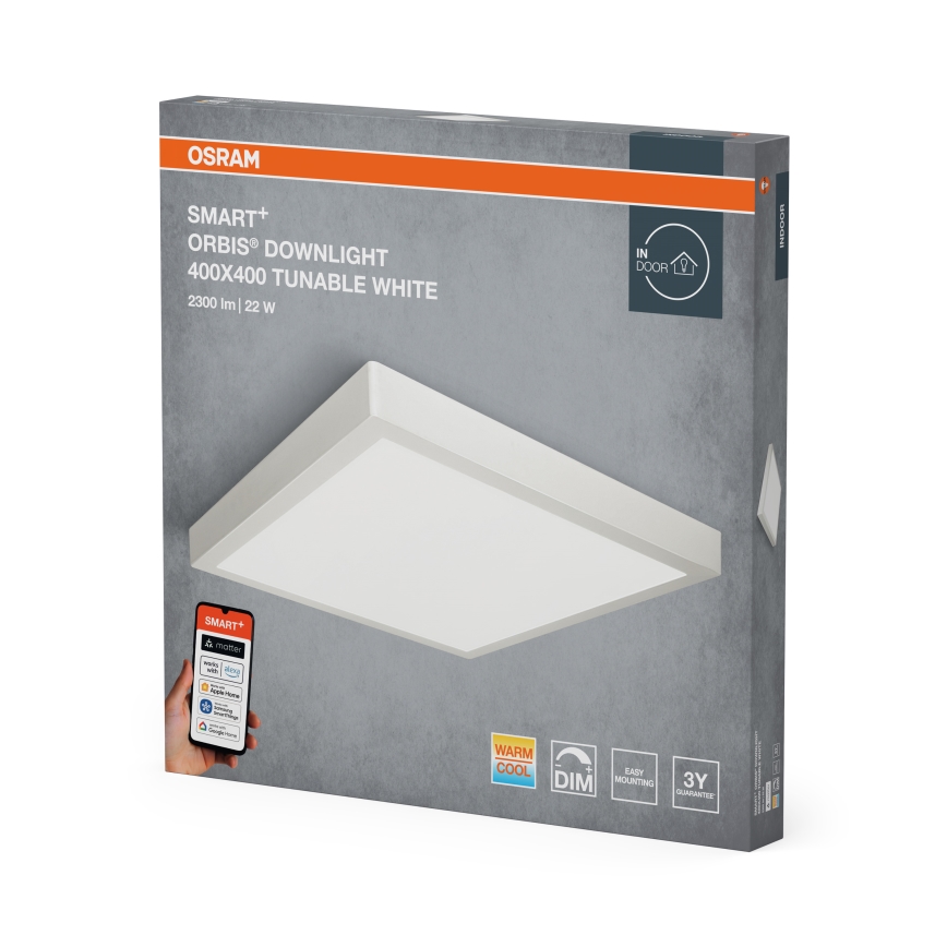 Osram - Dimmelhető LED mennyezeti lámpatest SMART+ DOWNLIGHT LED/22W/230V 40x40 cm 3000-6500K Wi-Fi