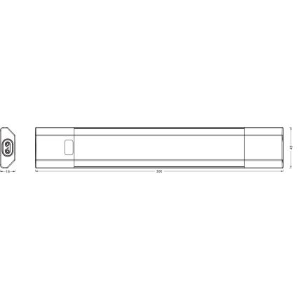 Osram - Dimmelhető LED pult alá szerelhető világítótest mozgásérzékelővel LINEAR EDGE LED/4W/230V 3000/4000/6500K 30 cm fehér