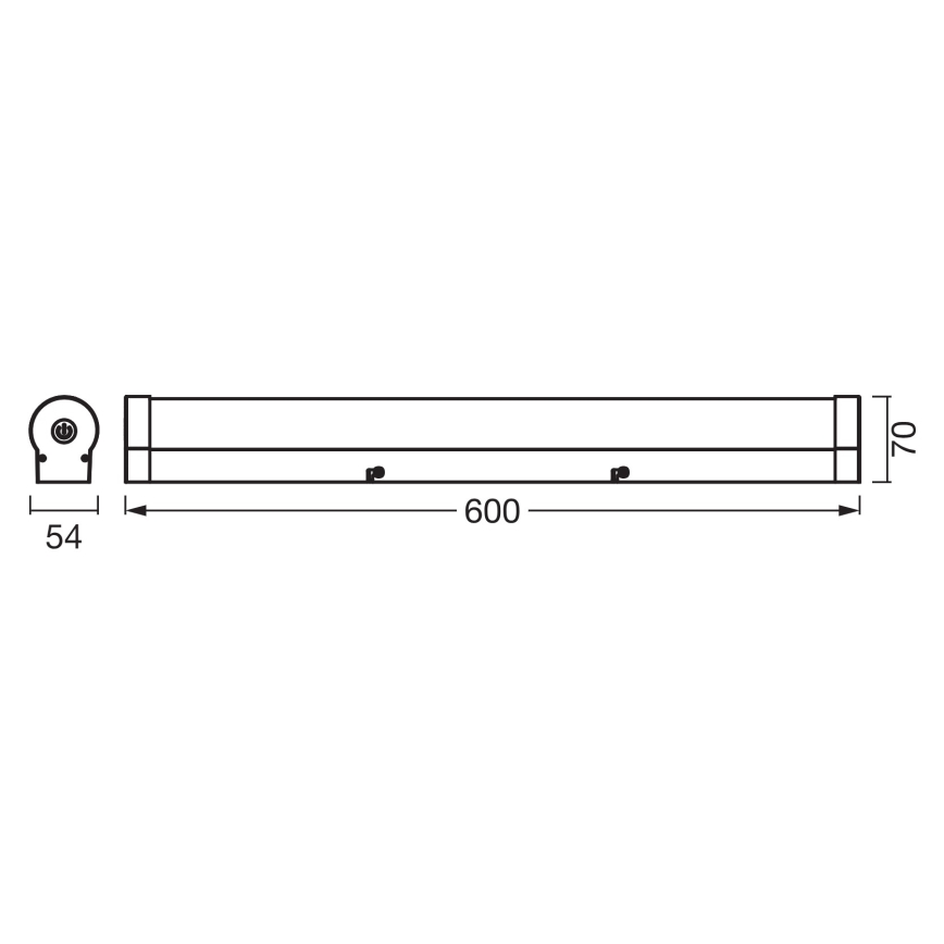 Osram - Fényerőszabályozható LED tükörvilágítás ORBIS TUBE LED/12W/230V 60 cm IP44 fekete