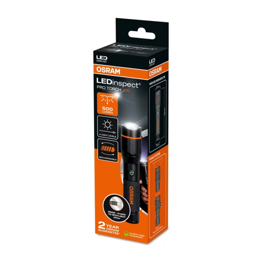 Osram - LED-es, fényerőszabályozható, újratölthető zseblámpa LEDINSPECT PRO TORCH 500 LED/6W/3,7V 2200 mAh IP44