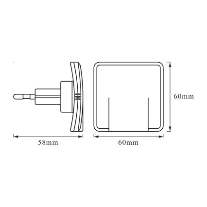 Osram - LED éjszakai lámpa alkonykapcsolóval LUNETTA LED/0,3W/230V fehér