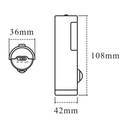 Osram - NIGHTLUX LED irányfény érzékelővel LED/0,35W/3xAAA IP54 ezüst