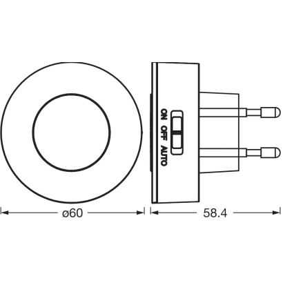 Osram - LED éjszakai lámpa mozgás- és alkonyatérzékelővel LUNETTA LED/0,31W/230V fehér