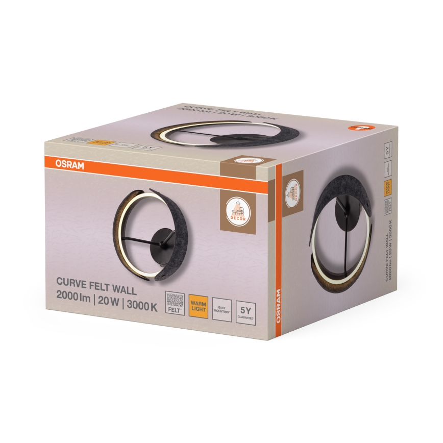 Osram - LED fali lámpatest DECOR CURVE LED/20W/230V szürke