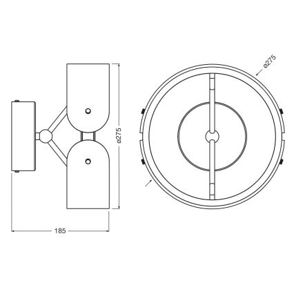 Osram - LED fali lámpatest DECOR CURVE LED/20W/230V szürke