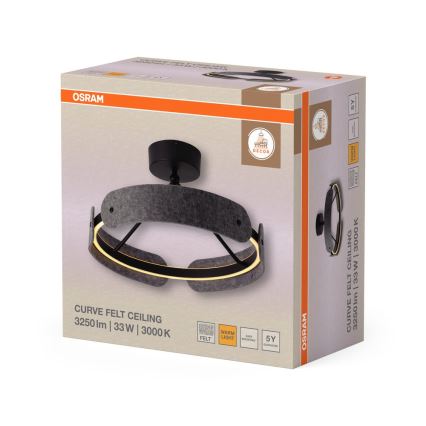 Osram - LED felületre szerelt csillár DECOR CURVE LED/33W/230V, átmérő 43 cm, szürke
