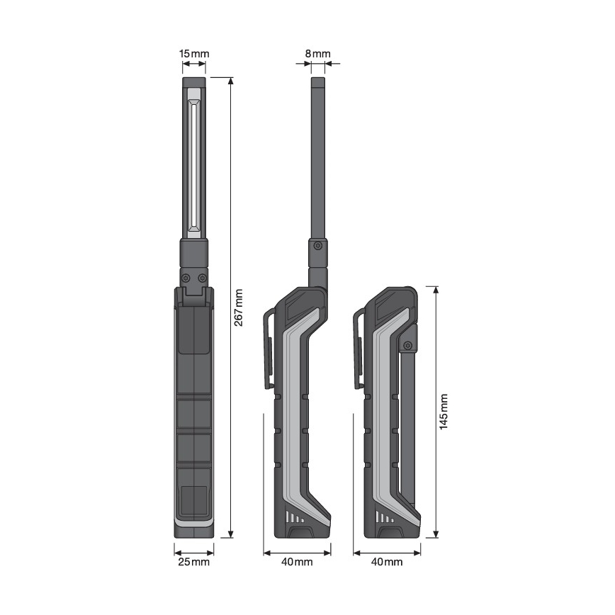 Osram - LED, dimmelhető, újratölthető zseblámpa LEDINSPECT POCKET200 LED/2W/3,7V IP54