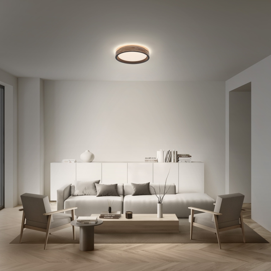 Osram - Fényerőszabályozható LED mennyezeti lámpatest MARIANO LED/16W/230V átm. 31 cm tölgy/fekete