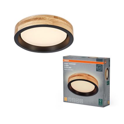 Osram - Fényerőszabályozható LED mennyezeti lámpatest MARIANO LED/16W/230V átm. 31 cm tölgy/fekete