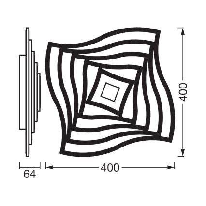 Osram - LED Dimmelhető mennyezeti lámpatest ORBIS WAVES LED/30W/230V 2600-6000K 40x40 cm fehér + távirányító