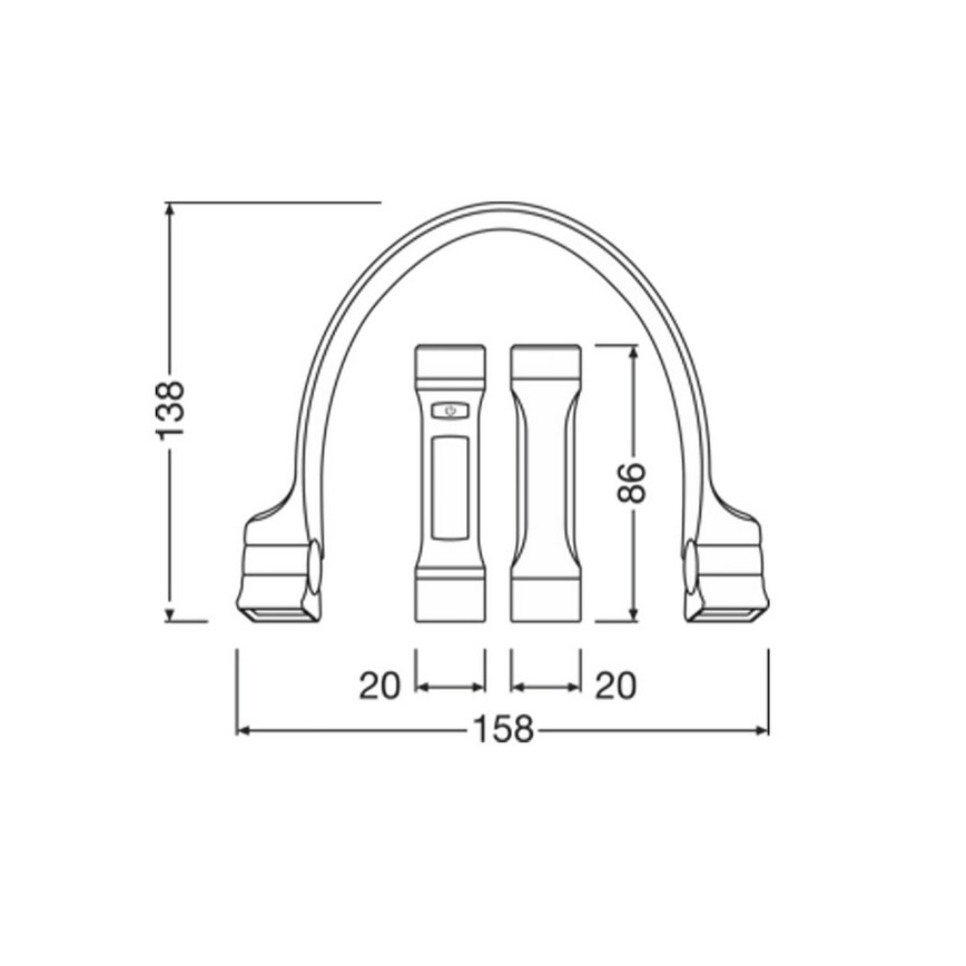 Osram - LED Fényerőszabályozható újratölthető nyaklámpa LEDINSPECT WEARABLE NECKLIGHT LED/1W/3,7V IP54