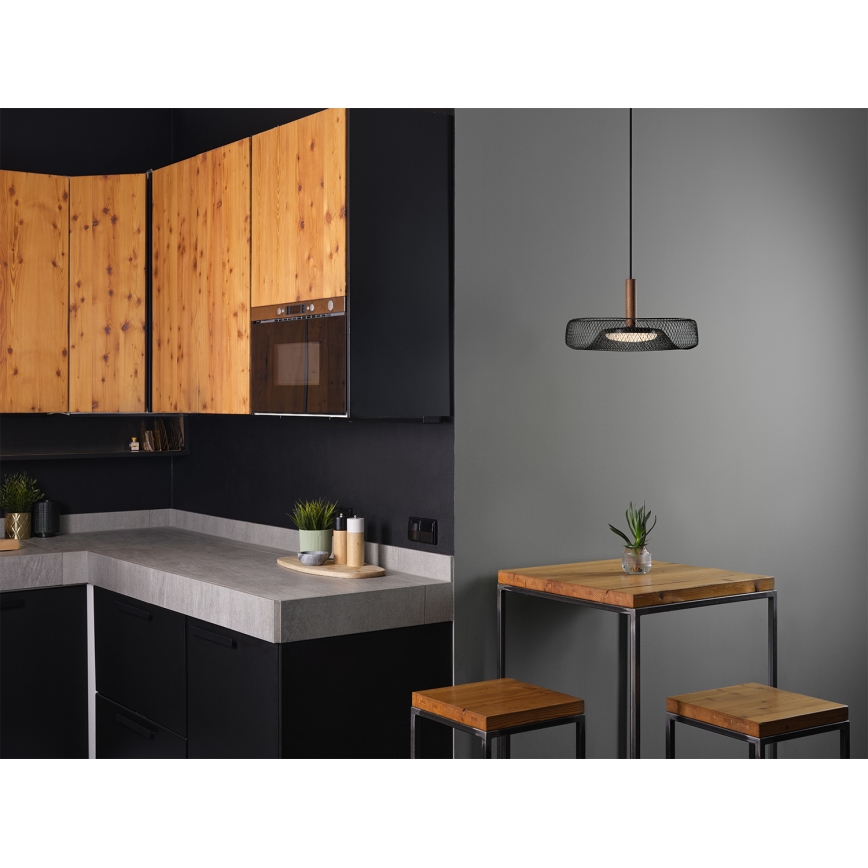 Osram - LED függeszték kábelen DECOR MESH LED/18,5W/230V átmérő 40 cm fekete/kaucsukfa