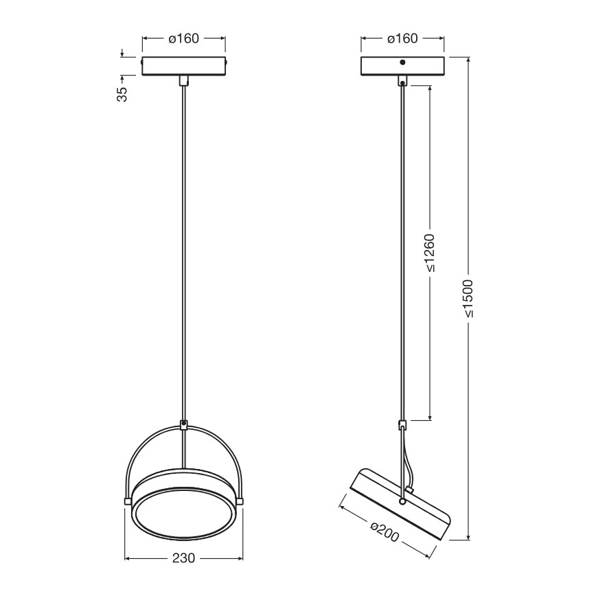 Osram - LED függeszték kábelen DECOR PUCK LED/12W/230V CRI 90 fekete