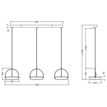 Osram - LED függeszték kábellel DECOR PUCK 3xLED/12W/230V CRI 90 fekete