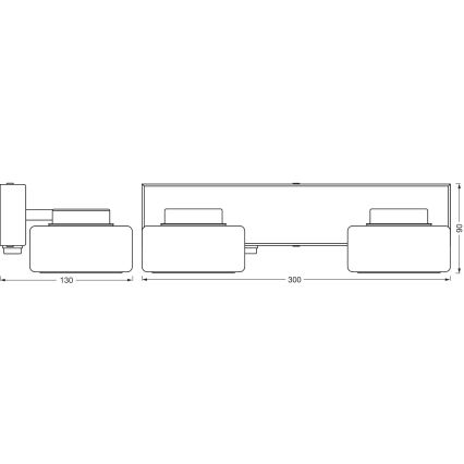 Osram - LED fürdőszobai fali lámpatest ORBIS FLAME 2xLED/5,5W/230V 3000/4000K IP44 fekete
