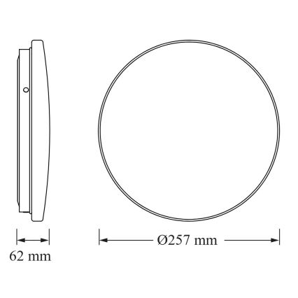 Osram - LED-es fürdőszobai mennyezeti lámpa CEILING ROUND LED/12W/230V 3000K Ø 26 cm IP44 fehér