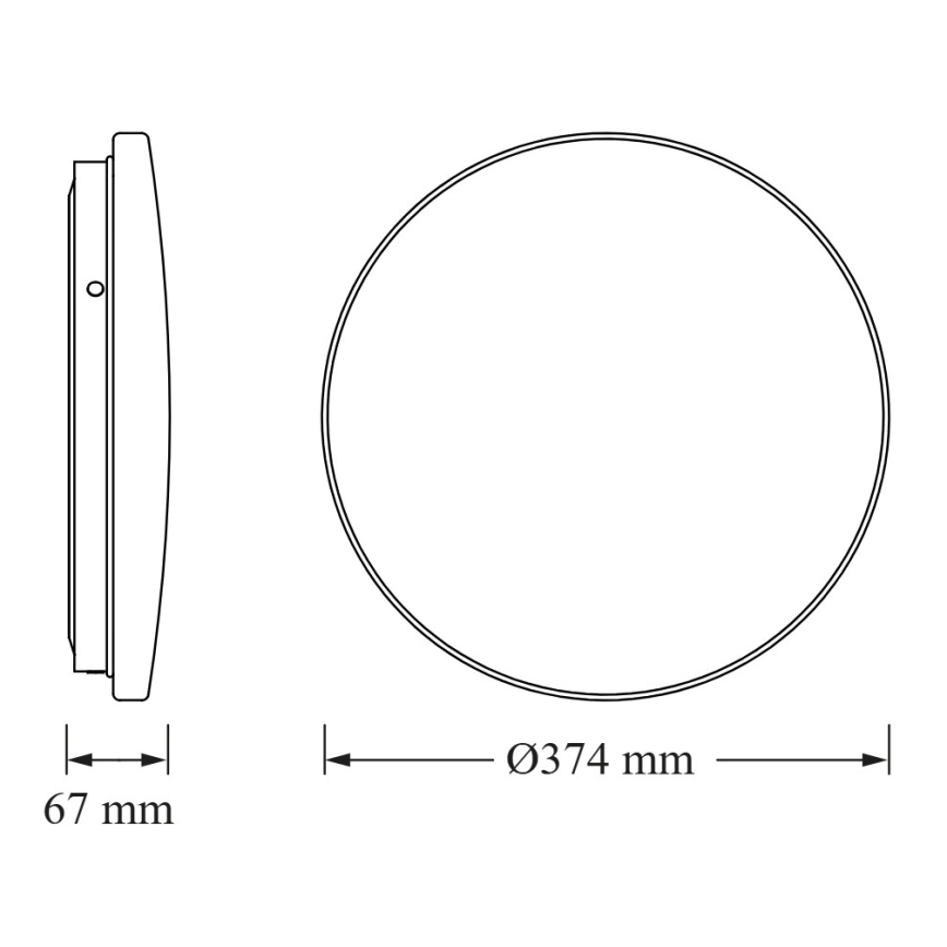 Osram - LED fürdőszobai mennyezeti lámpa alkonyatérzékelővel CEILING ROUND LED/24W/230V 3000K átm. 37 cm IP44 fehér