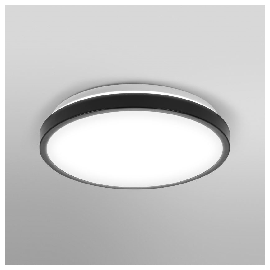 Osram - DISC LED fürdőszobai mennyezeti lámpatest, 18 W, 230 V, 3000/4000 K (meleg-/semlegesfehér), Ø 30 cm, IP44, fekete