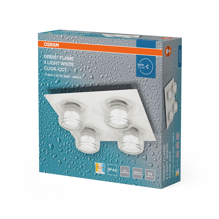 Osram - LED fürdőszobai mennyezeti lámpatest ORBIS FLAME 4xLED/5,5W/230V 3000/4000K IP44 fehér