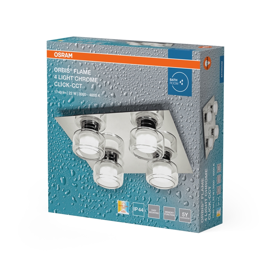 Osram - LED fürdőszobai mennyezeti lámpatest ORBIS FLAME 4xLED/5,5W/230V 3000/4000K IP44 fényes króm