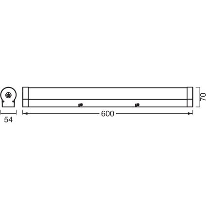 Osram - ORBIS TUBE LED/12W/230V, fényerőszabályozható fürdőszobai tükörvilágítás, 3000/4000K, 60 cm, IP44, fehér