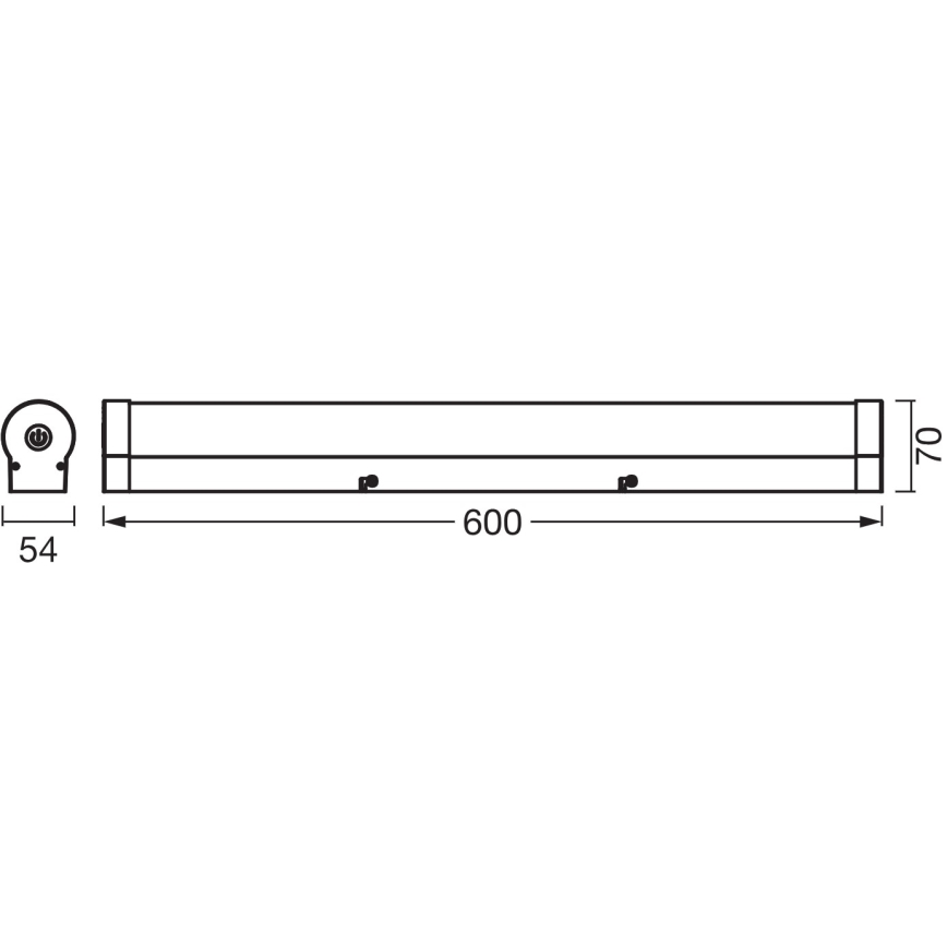 Osram - LED dimmelhető fürdőszobai tükörvilágítás ORBIS TUBE LED/12W/230V 3000/4000K 60 cm IP44 fekete