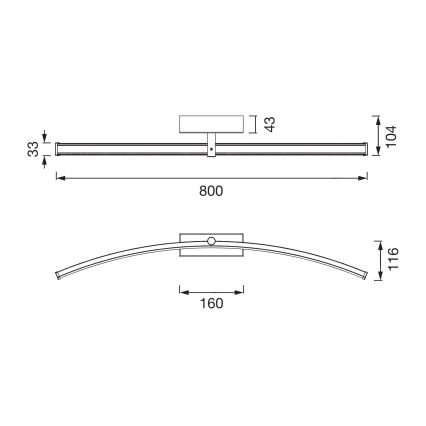 Osram - LED fürdőszobai tükörvilágítás PLUTON LED/15W/230V 3000/4000K 80 cm IP44 fekete