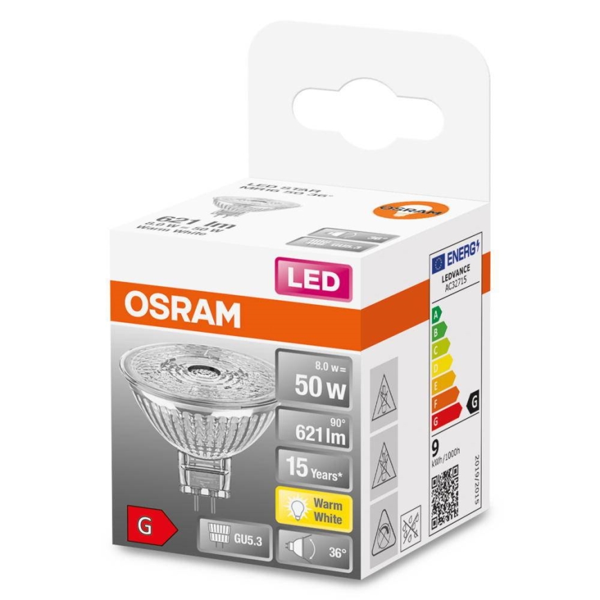 LED Izzó GU5,3/8W/12V 2700K - Osram