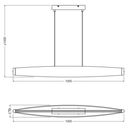 Osram - LED kábeles függőlámpa DECOR FLAT LED/23W/230V szürke