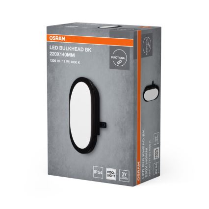 Osram - LED kültéri fali lámpatest BULKHEAD LED/11W/230V IP54 fekete