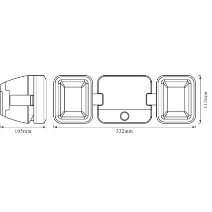 Osram - LED kültéri fali reflektor érzékelővel BATTERY 2xLED/5W/4xD IP54