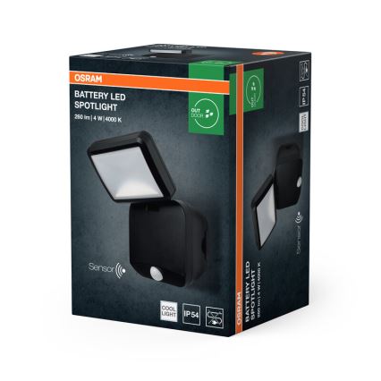Osram - LED kültéri fali reflektor érzékelővel BATTERY LED/4W/4xD IP54