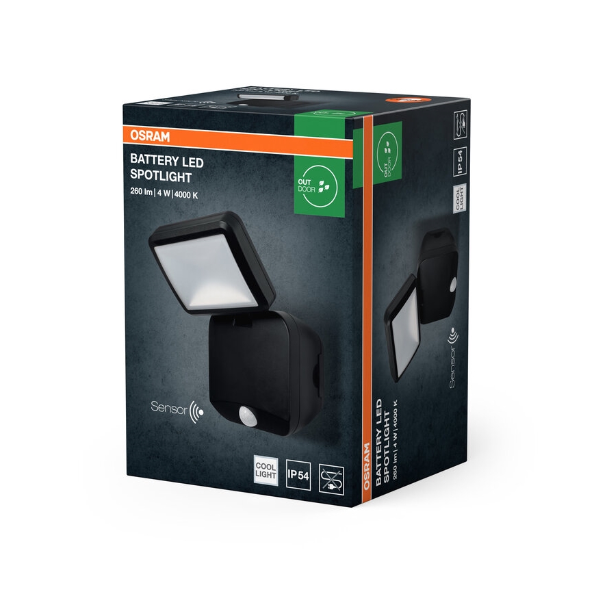 Osram - LED kültéri fali reflektor érzékelővel BATTERY LED/4W/4xD IP54