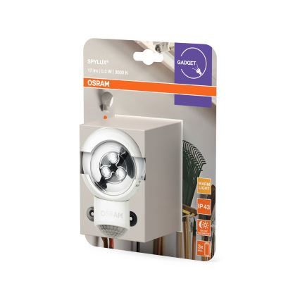 Osram - LED kültéri irányfény mozgás- és alkonyérzékelővel SPYLUX LED/0,3W/4,5V IP43 fehér