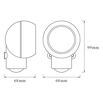 Osram - LED kültéri irányfény mozgás- és alkonyérzékelővel SPYLUX LED/0,3W/4,5V IP43 fehér