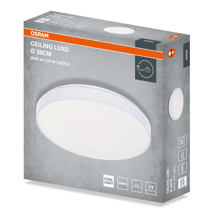 Osram - LED mennyezeti lámpa CEILING LUXO LED/24W/230V átm. 38 cm fehér
