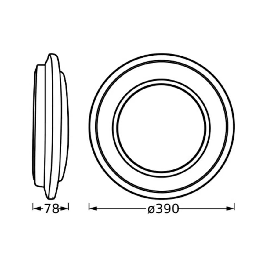 Osram - LED mennyezeti lámpa ORBIS BERLIN LED/24W/230V Ø 39 cm fekete