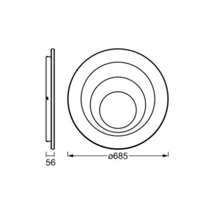 Osram - LED mennyezeti lámpa ORBIS SPIRAL LED/63W/230V Ø 68,5 cm